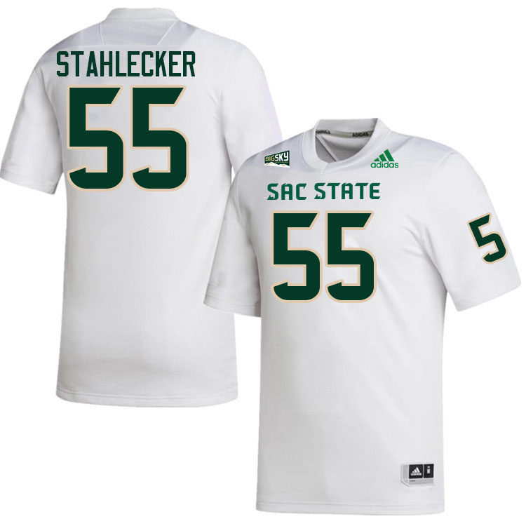 Sacramento State Hornets #55 Kyle Stahlecker College Football Jerseys Stitched-White